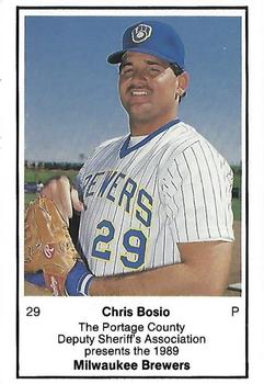 1989 Milwaukee Brewers Police - Portage County Deputy Sheriff's Association #NNO Chris Bosio Front
