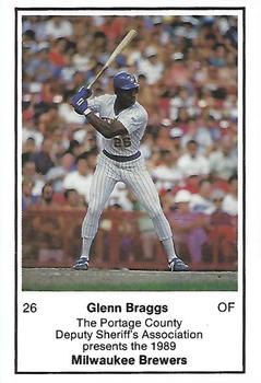 1989 Milwaukee Brewers Police - Portage County Deputy Sheriff's Association #NNO Glenn Braggs Front