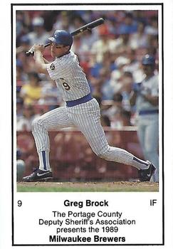 1989 Milwaukee Brewers Police - Portage County Deputy Sheriff's Association #NNO Greg Brock Front