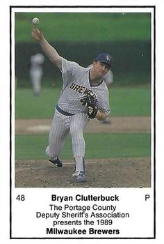 1989 Milwaukee Brewers Police - Portage County Deputy Sheriff's Association #NNO Bryan Clutterbuck Front
