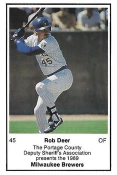 1989 Milwaukee Brewers Police - Portage County Deputy Sheriff's Association #NNO Rob Deer Front
