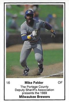 1989 Milwaukee Brewers Police - Portage County Deputy Sheriff's Association #NNO Mike Felder Front