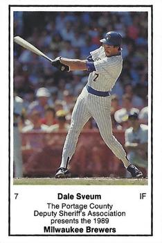 1989 Milwaukee Brewers Police - Portage County Deputy Sheriff's Association #NNO Dale Sveum Front