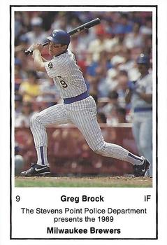 1989 Milwaukee Brewers Police - Stevens Point #NNO Greg Brock Front