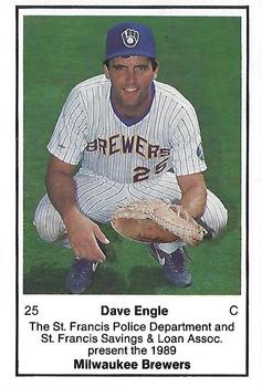 1989 Milwaukee Brewers Police - St. Francis Police Department and St. Francis Savings & Loan Assoc. #NNO Dave Engle Front
