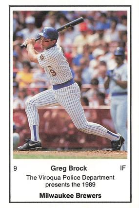 1989 Milwaukee Brewers Police - Viroqua Police Department #NNO Greg Brock Front