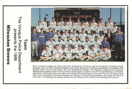 1989 Milwaukee Brewers Police - Viroqua Police Department #NNO Milwaukee Brewers Team Photo Front