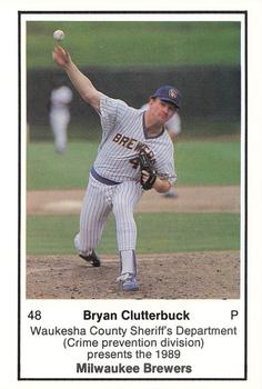 1989 Milwaukee Brewers Police - Waukesha County Sheriff's Department (Crime prevention division) #NNO Bryan Clutterbuck Front