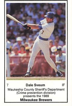 1989 Milwaukee Brewers Police - Waukesha County Sheriff's Department (Crime prevention division) #NNO Dale Sveum Front
