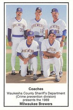 1989 Milwaukee Brewers Police - Waukesha County Sheriff's Department (Crime prevention division) #NNO Milwaukee Brewers Coaches Front