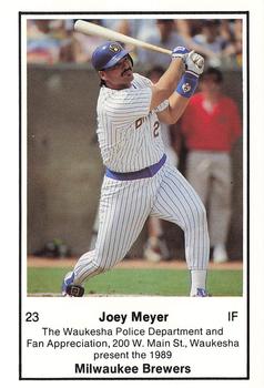 1989 Milwaukee Brewers Police - Waukesha Police Department and Fan Appreciation #NNO Joey Meyer Front