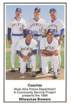 1989 Milwaukee Brewers Police - West Allis Police Department, A Community Service Project #NNO Coaches Front