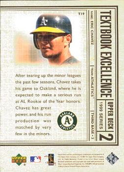 1999 Upper Deck - Textbook Excellence #T19 Eric Chavez  Back