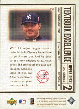1999 Upper Deck - Textbook Excellence #T30 Roger Clemens  Back