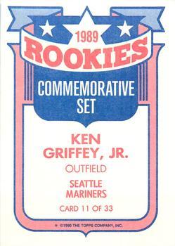 1990 Topps - Rookies Foil Test #11 Ken Griffey, Jr. Back