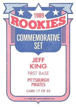 1990 Topps - Rookies Foil Test #17 Jeff King Back