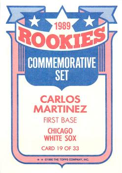 1990 Topps - Rookies Foil Test #19 Carlos Martinez Back