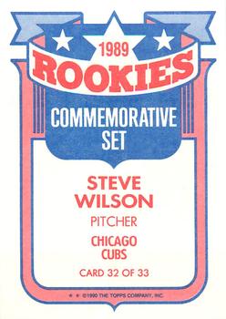 1990 Topps - Rookies Foil Test #32 Steve Wilson Back