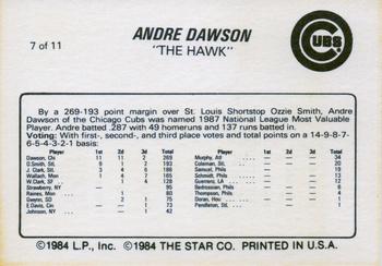 1988 Star Andre Dawson #7 Andre Dawson Back
