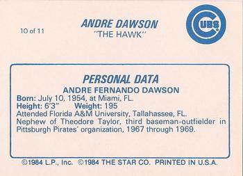 1988 Star Andre Dawson #10 Andre Dawson Back