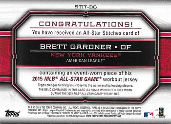 2015 Topps Update - All-Star Stitches #STIT-BG Brett Gardner Back