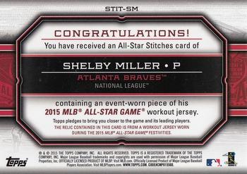 2015 Topps Update - All-Star Stitches #STIT-SM Shelby Miller Back