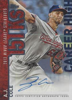2015 Topps Update - Career High Autographs #CHA-AJC A.J. Cole Front