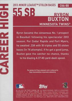 2015 Topps Update - Career High Autographs #CHA-BB Byron Buxton Back