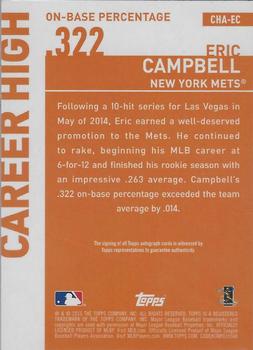2015 Topps Update - Career High Autographs #CHA-EC Eric Campbell Back