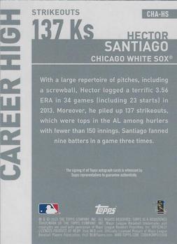 2015 Topps Update - Career High Autographs #CHA-HS Hector Santiago Back