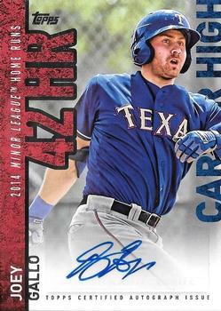2015 Topps Update - Career High Autographs #CHA-JGA Joey Gallo Front