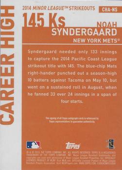 2015 Topps Update - Career High Autographs #CHA-NS Noah Syndergaard Back