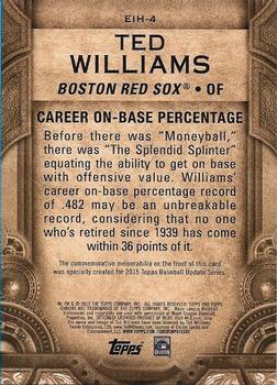 2015 Topps Update - Etched in History Commemorative Relics #EIH-4 Ted Williams Back
