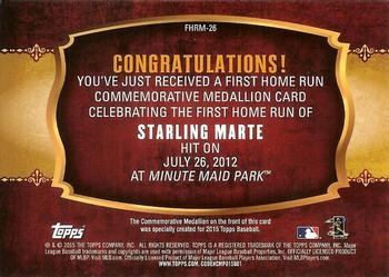 2015 Topps Update - First Home Run Medallion #FHRM-26 Starling Marte Back
