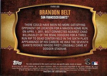 2015 Topps Update - First Home Run Relics #FHRR-BB Brandon Belt Back