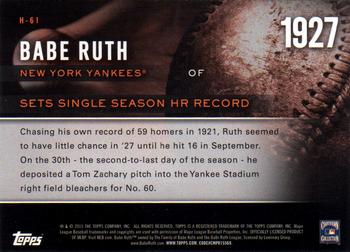 2015 Topps Update - Highlight of the Year #H-61 Babe Ruth Back