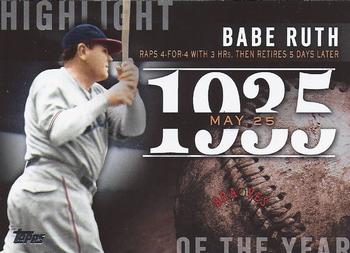 2015 Topps Update - Highlight of the Year #H-63 Babe Ruth Front