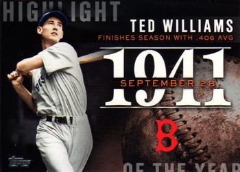 2015 Topps Update - Highlight of the Year #H-66 Ted Williams Front