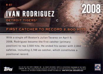 2015 Topps Update - Highlight of the Year #H-87 Ivan Rodriguez Back