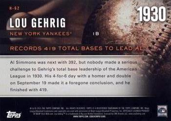 2015 Topps Update - Highlight of the Year #H-62 Lou Gehrig Back