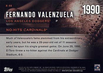 2015 Topps Update - Highlight of the Year #H-80 Fernando Valenzuela Back