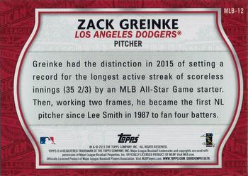 2015 Topps Update - MLB All-Star Game Access #MLB-12 Zack Greinke Back