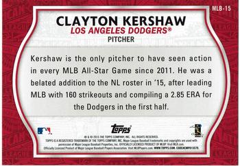 2015 Topps Update - MLB All-Star Game Access #MLB-15 Clayton Kershaw Back