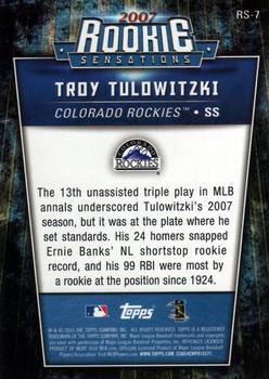 2015 Topps Update - Rookie Sensations #RS-7 Troy Tulowitzki Back
