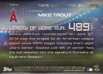 2015 Topps Update - Tape Measure Blasts #TMB-5 Mike Trout Back