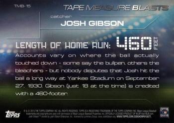 2015 Topps Update - Tape Measure Blasts #TMB-15 Josh Gibson Back