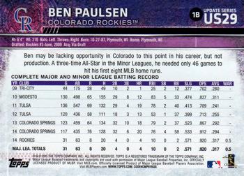 2015 Topps Update - Rainbow Foil #US29 Ben Paulsen Back