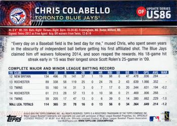 2015 Topps Update - Rainbow Foil #US86 Chris Colabello Back