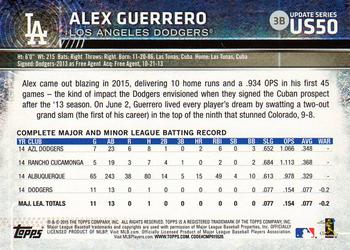 2015 Topps Update - Rainbow Foil #US50 Alex Guerrero Back