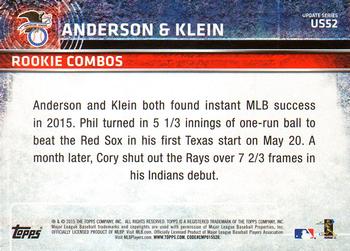 2015 Topps Update - Rainbow Foil #US52 Cody Anderson / Phil Klein Back